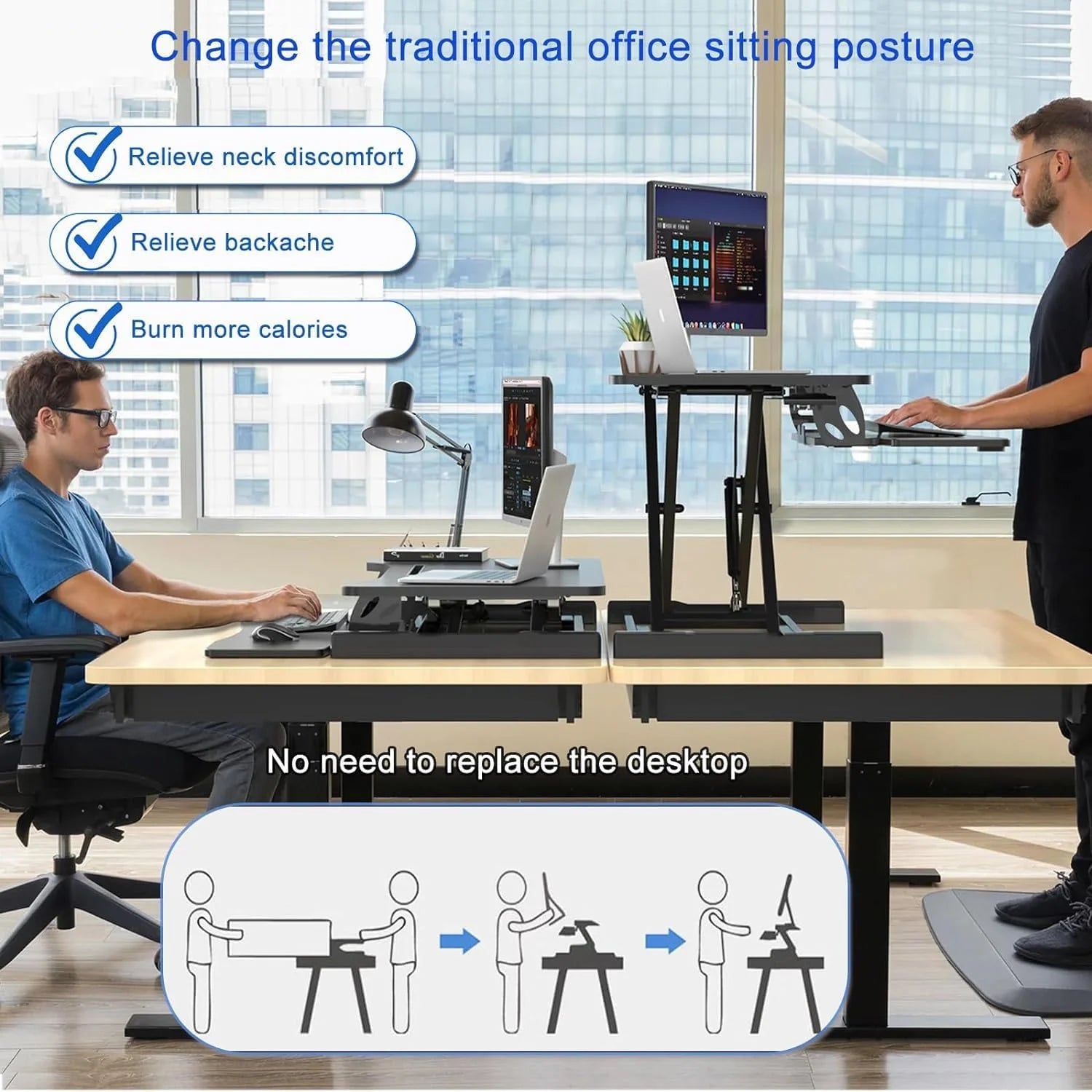 Desk Converter Standing Desk - Adjustable