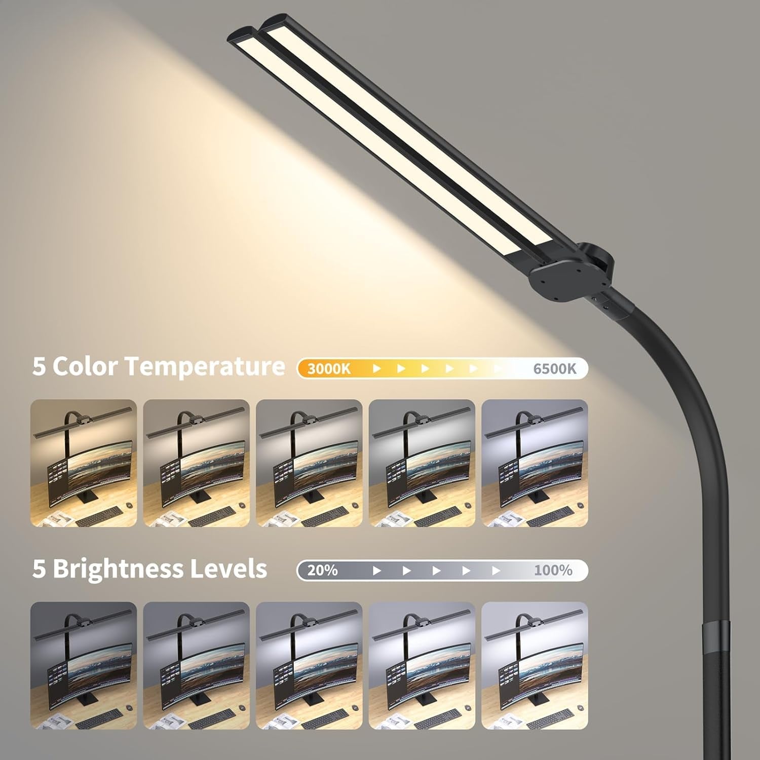 LED Desk Lamp - Adjustable - Light Bar