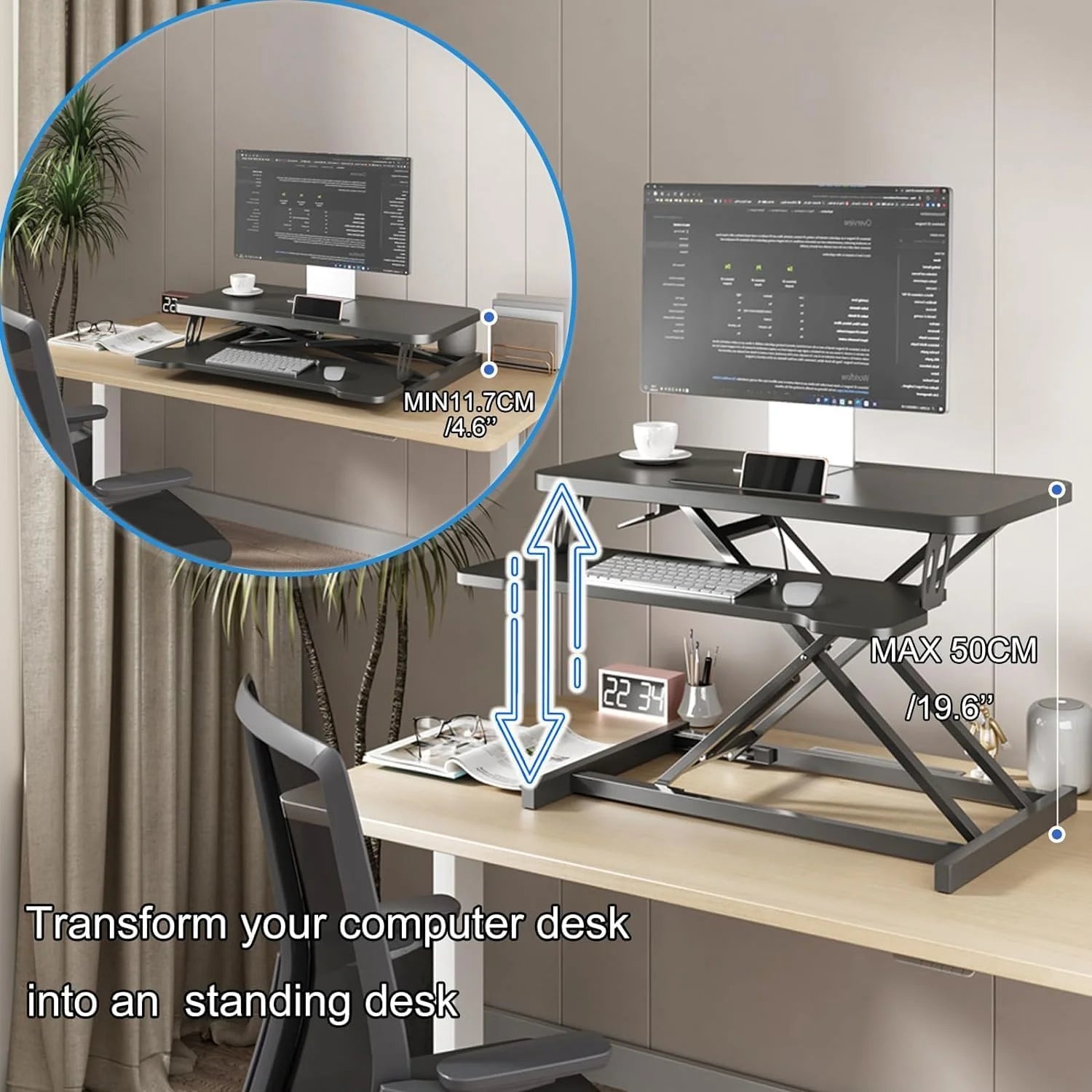 Desk Converter Standing Desk - Adjustable