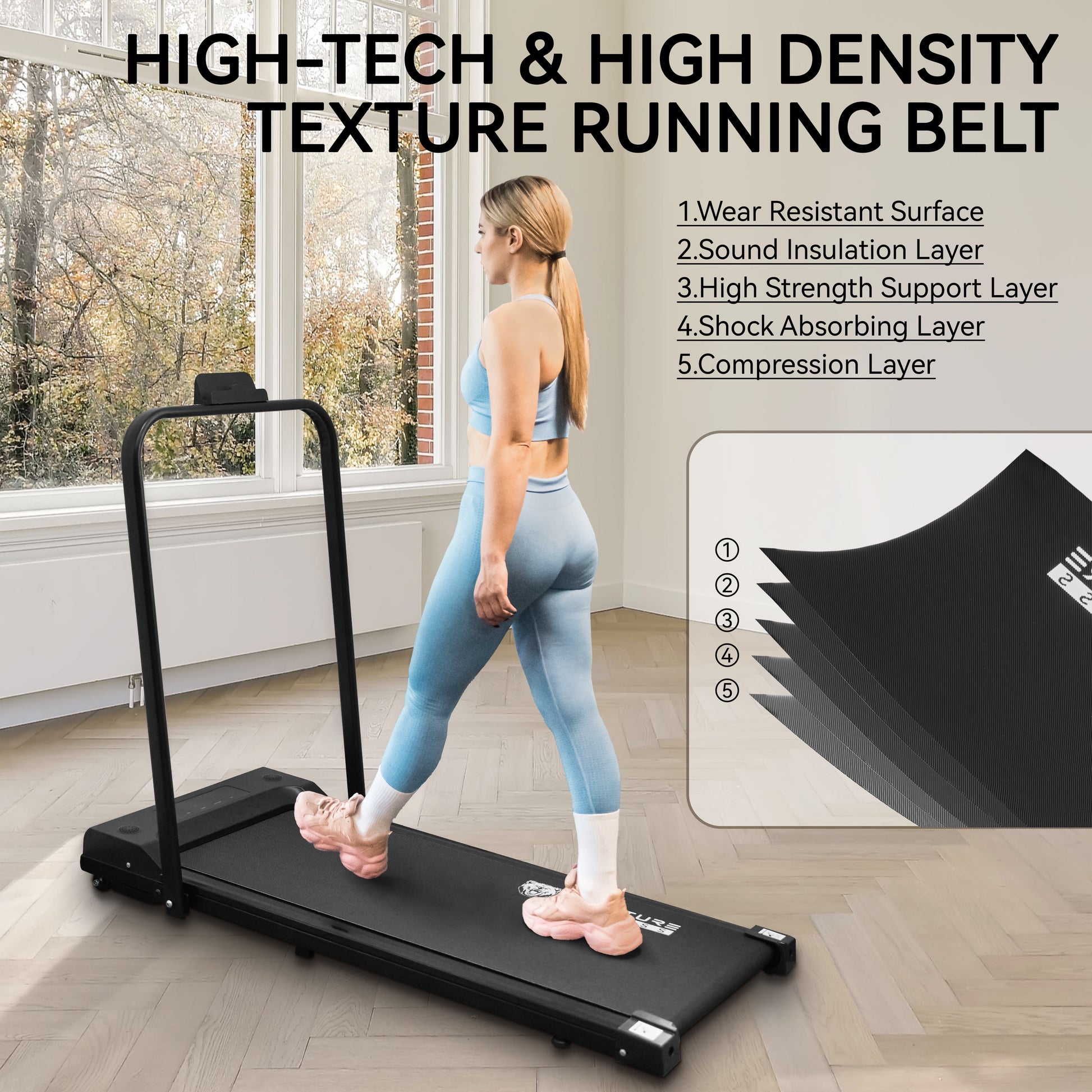 2 in 1 under Desk Treadmill, 2.25HP Foldable Electric Treadmill for Office Home,Walking Jogging Machine